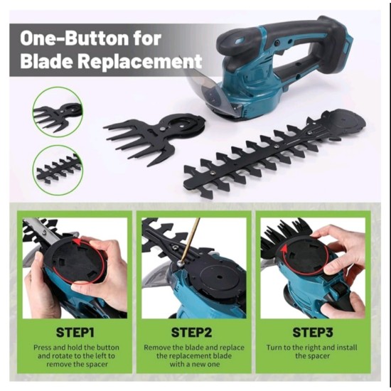 Ασύρματο ψαλίδι μπορντούρας και γρασίδι 2 σε 1 συμβατό με 2  μπαταρίες 48V 3AH φορητό ηλεκτρικό ψαλίδι μπορντούρας Yofuly για θάμνους, κήπο, γρασίδι, γκαζόν 