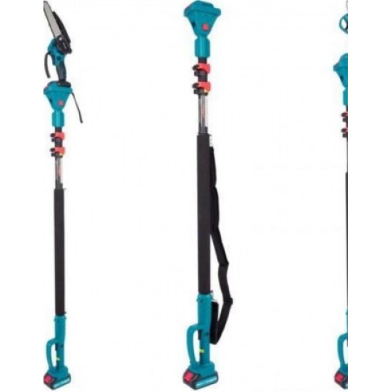 Αλυσοπρίονο – Ψαλίδι Μπαταρίας 48V με Τηλεσκοπικό Κοντάρι 2.4m και Ρυθμιζόμενη Κεφαλή για Κλάδεμα Δέντρων